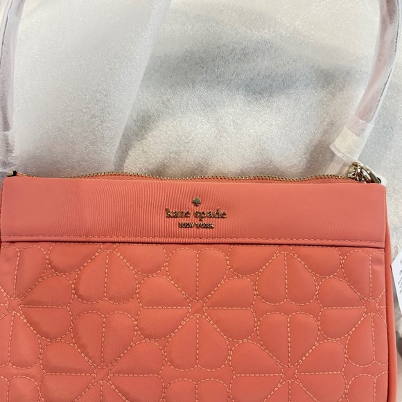 Kate Spade Handbags - Kate Spade Flower Quilted Nylon Convertible Wristlet- Terracotta